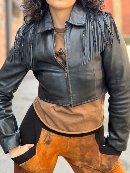 Bolero Moto Jacket w/ Tatooed Mushroom Patch