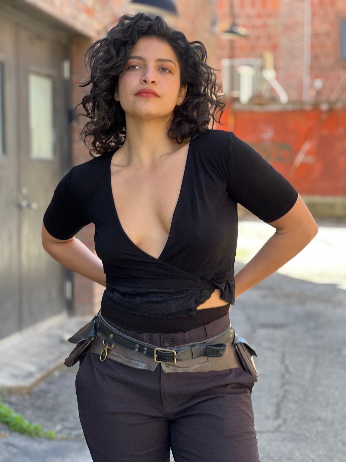 Dark Brown & Black 2 Pocket Belt