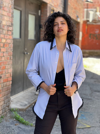 CEO White Serged Button Down