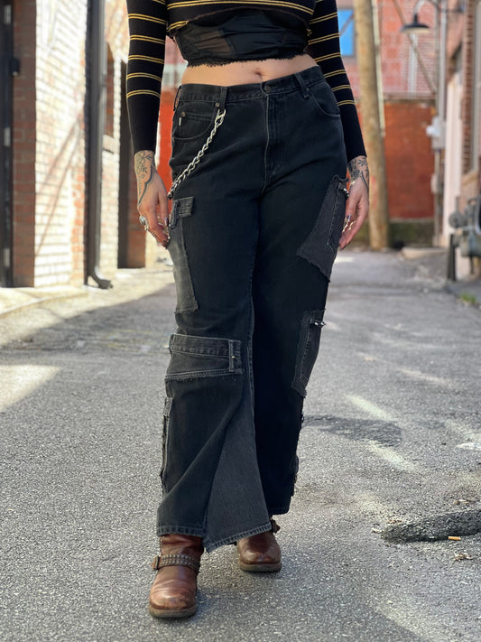 Charcoal Flared Rave Pants