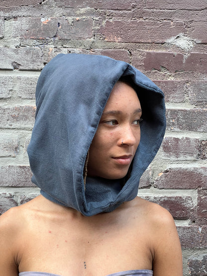 Ocean Blue Bamboo Fleece Veil Hood