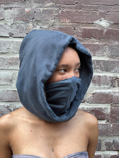 Ocean Blue Bamboo Fleece Veil Hood