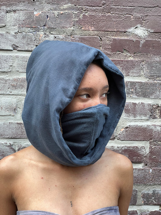 Ocean Blue Bamboo Fleece Veil Hood