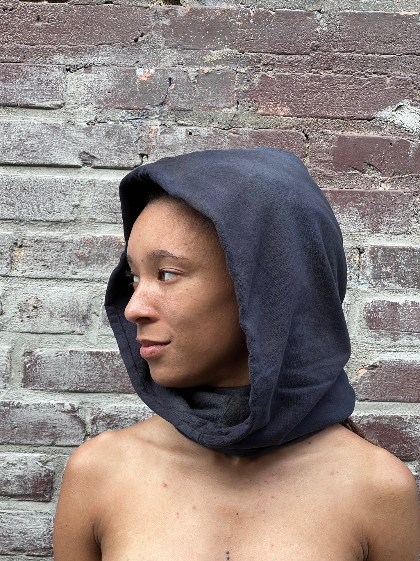 Midnight Bamboo Fleece Veil Hood