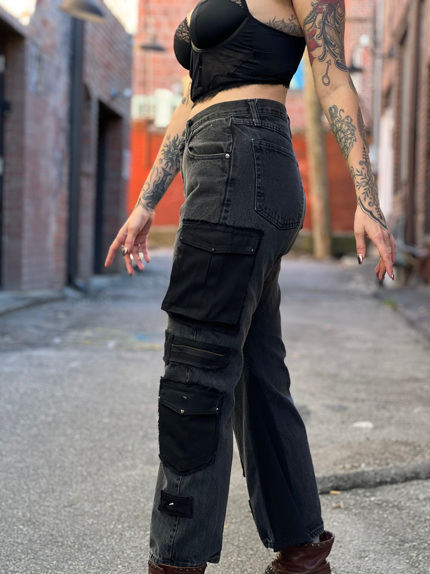 Charcoal Rave Flare Pants