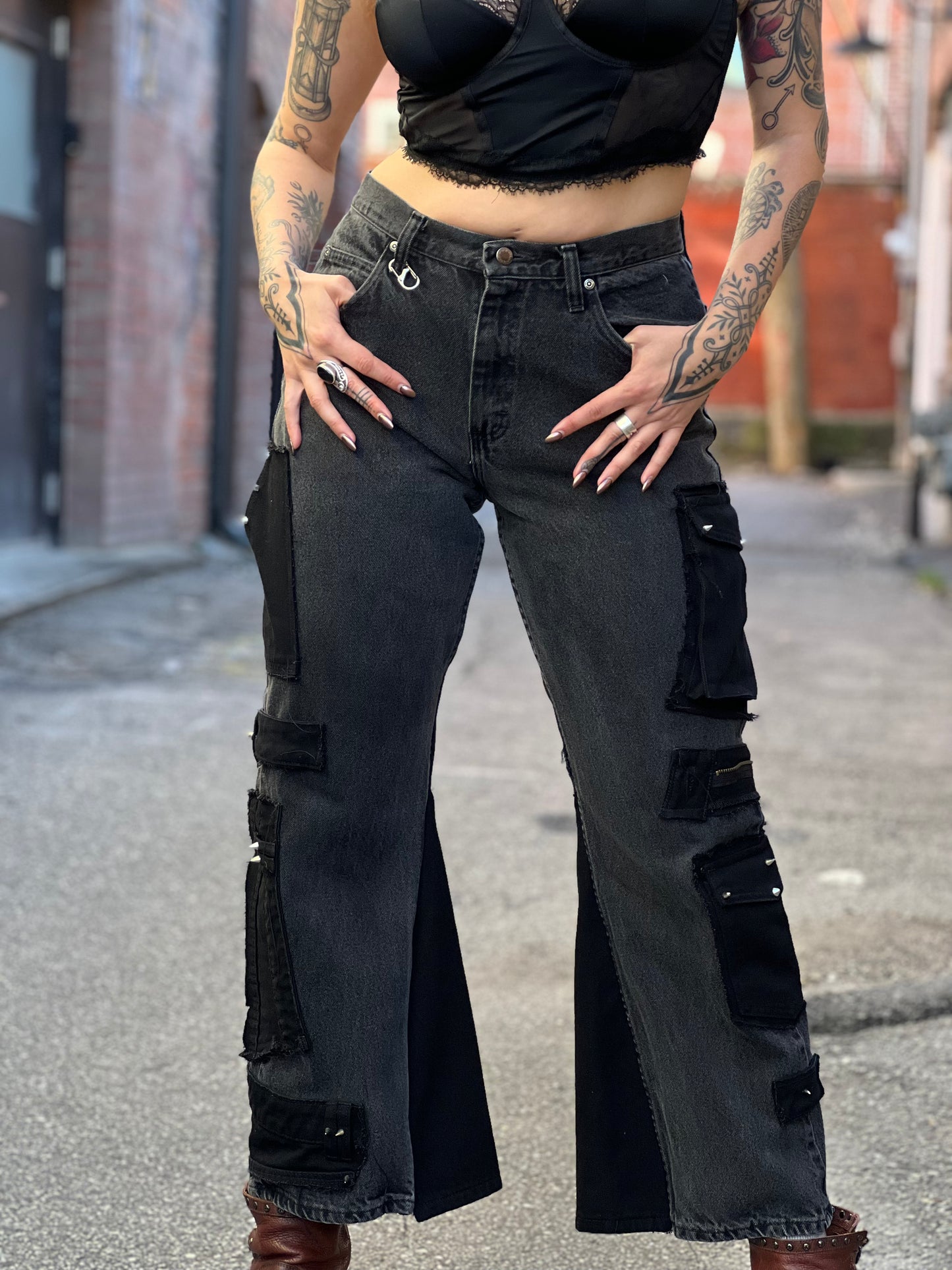 Charcoal Rave Flare Pants