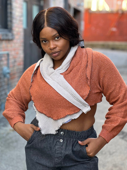 Sienna Cowl High Crop Sweater