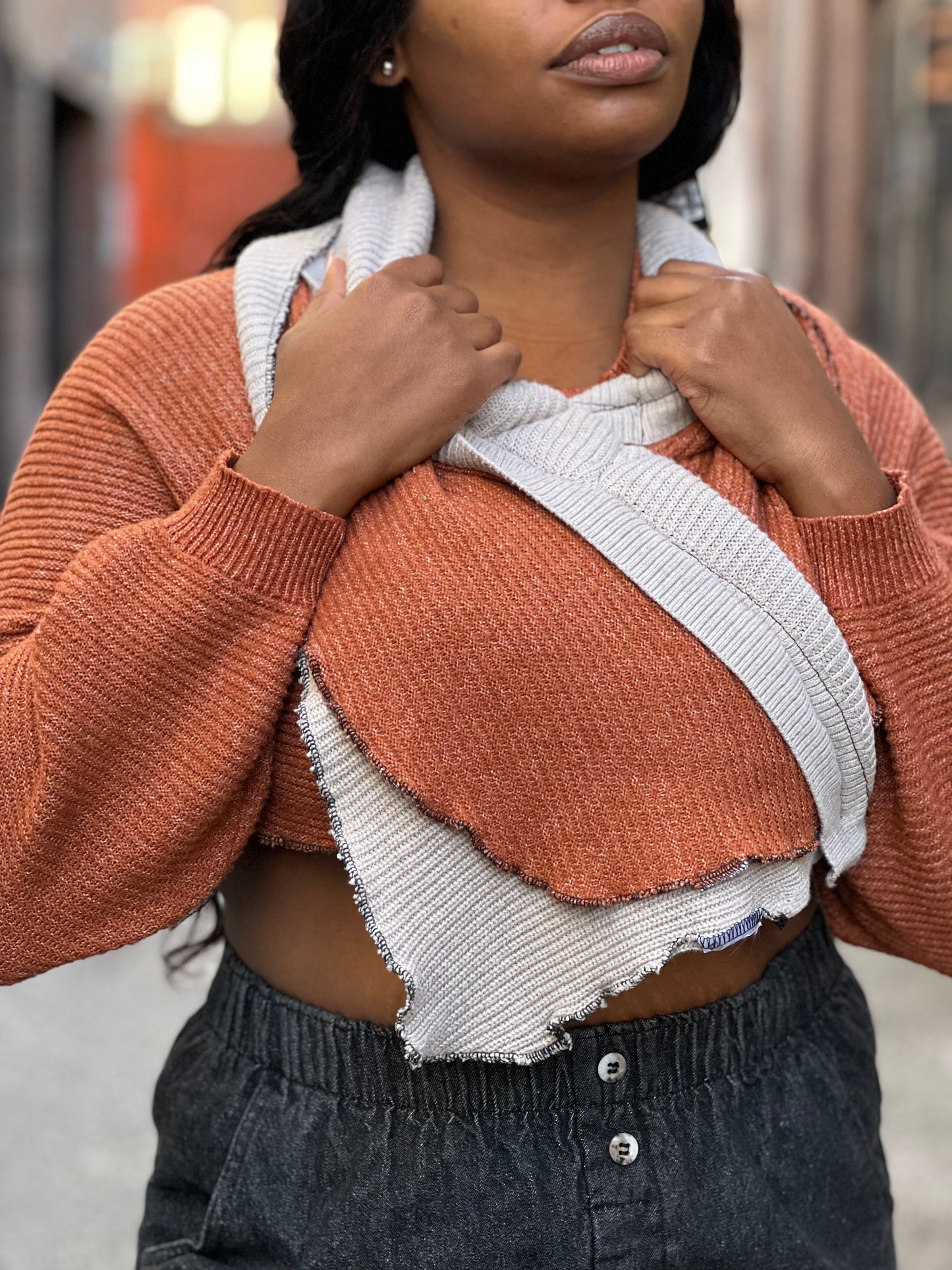 Sienna Cowl High Crop Sweater