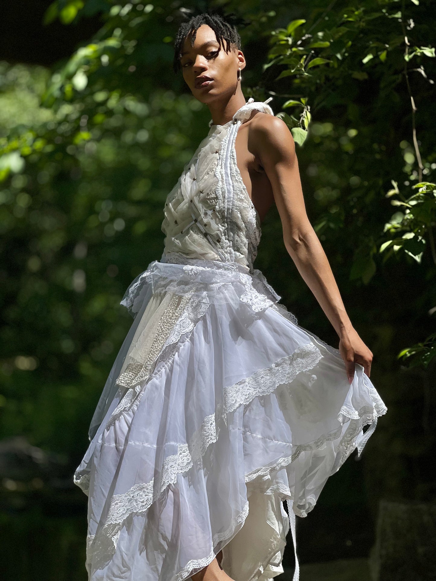 SHE-WOLF High Low Layered Goddess Dress