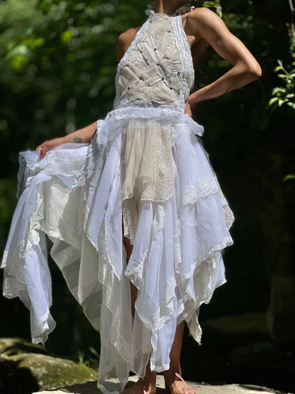 SHE-WOLF High Low Layered Goddess Dress