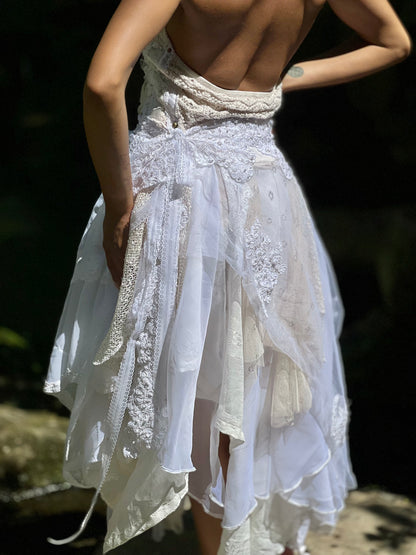 SHE-WOLF High Low Layered Goddess Dress