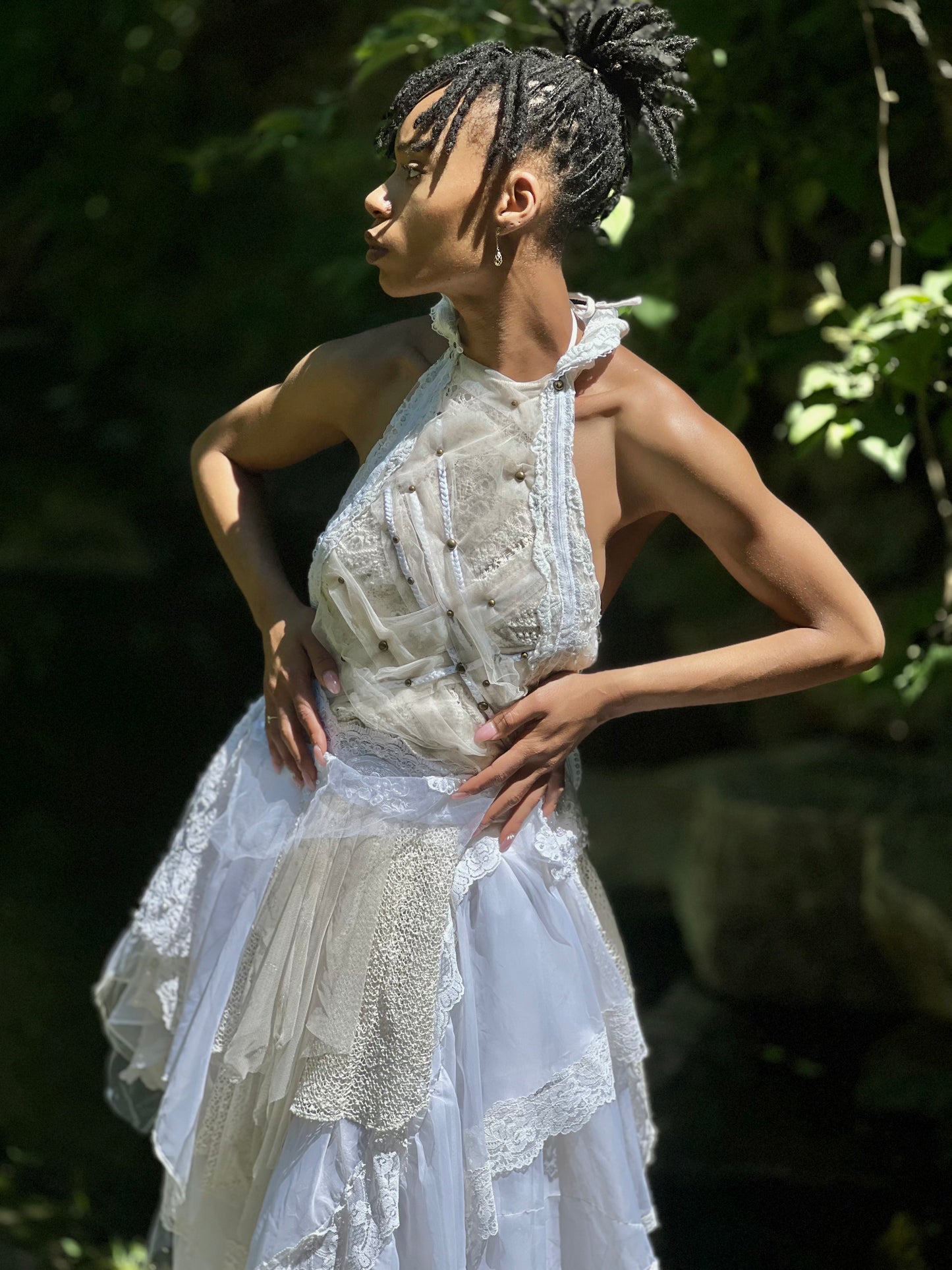 SHE-WOLF High Low Layered Goddess Dress