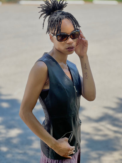 Turkey Tail Leather Vest