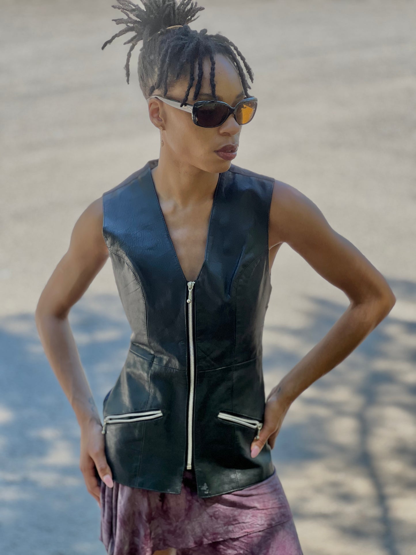 Turkey Tail Leather Vest