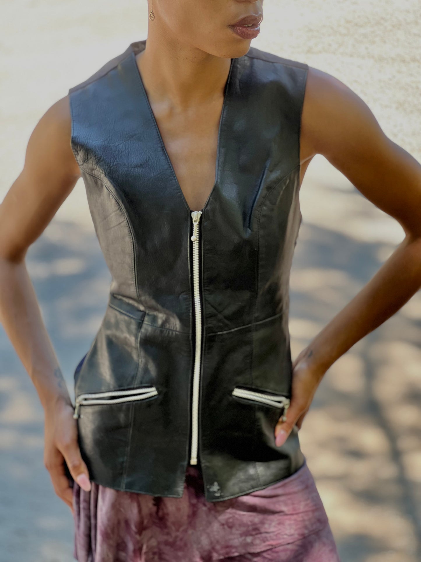 Turkey Tail Leather Vest