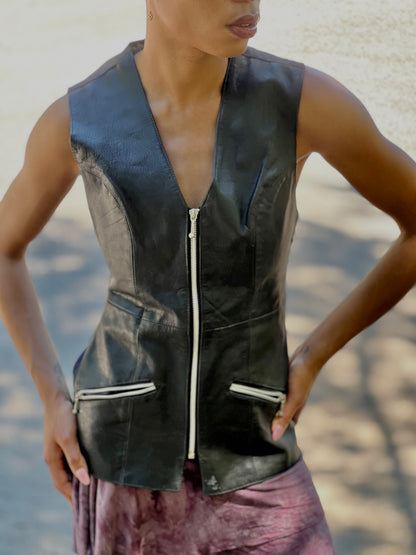Turkey Tail Leather Vest