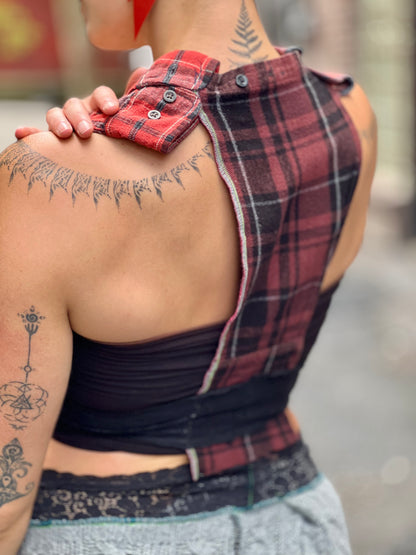 Scarlet Plaid Halter Top