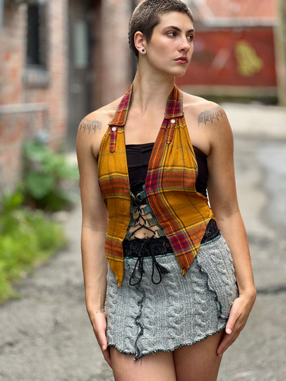 Ochre Plaid Halter
