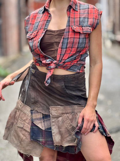 Apocalyptic Upcycled Cargo Skirt