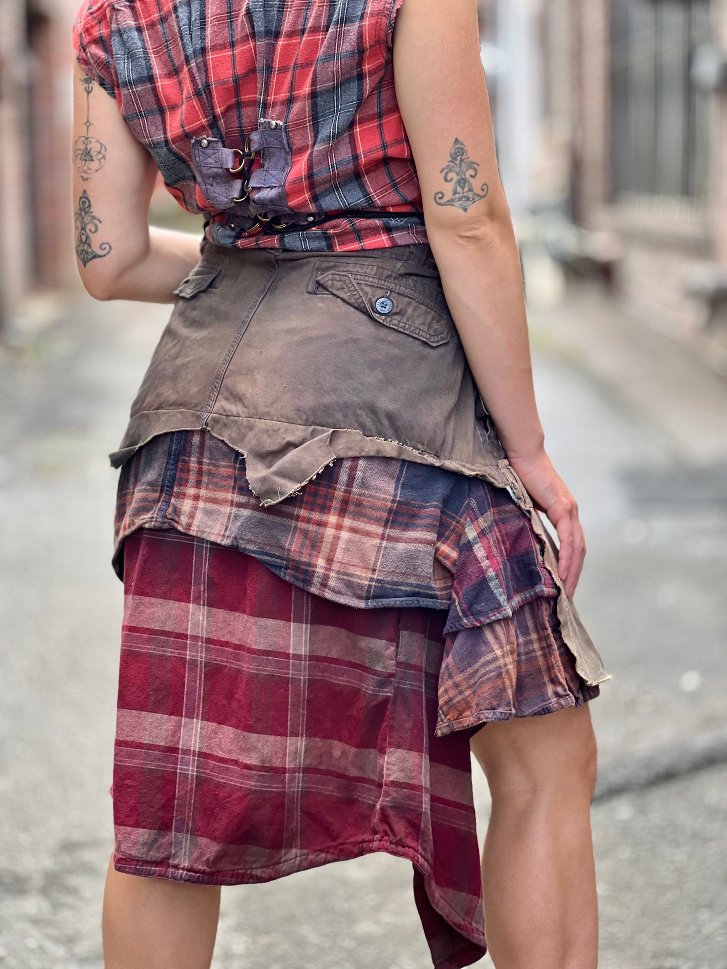 Apocalyptic Upcycled Cargo Skirt