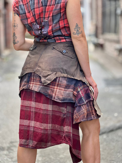 Apocalyptic Upcycled Cargo Skirt