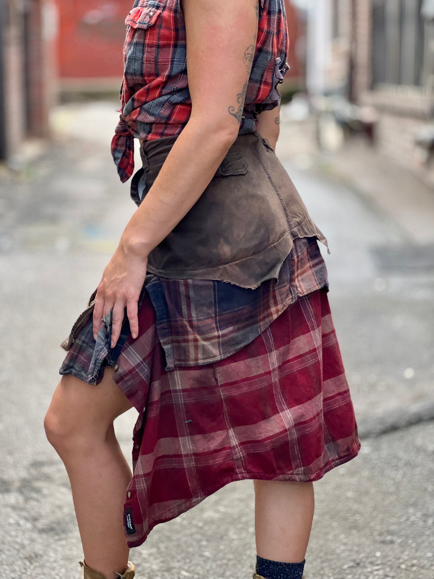 Apocalyptic Upcycled Cargo Skirt
