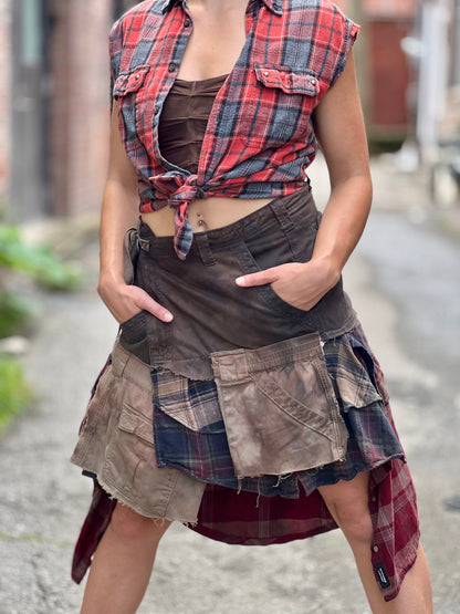 Apocalyptic Upcycled Cargo Skirt