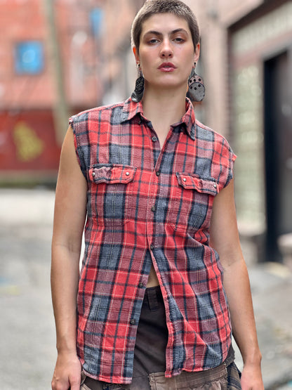 Scarlett Plaid Corset Button Up Top