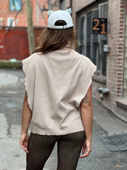 Ivory Open Sweater Throw- Over