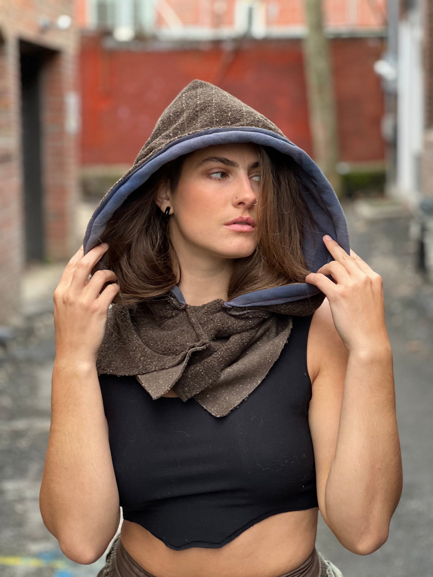 Walnut & Earth Pull Over Hood