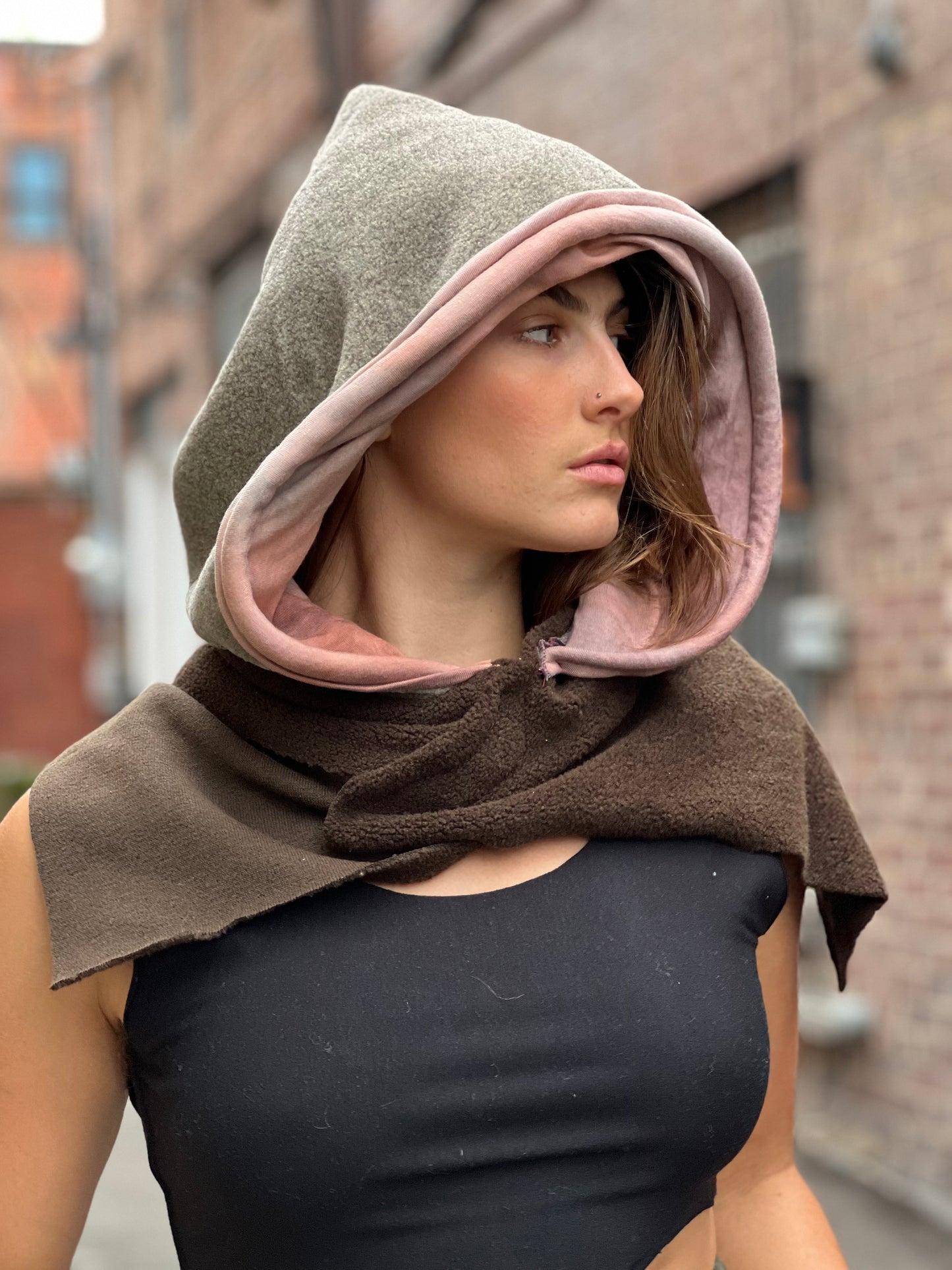 Beige Blush & Earth Oversized Hood