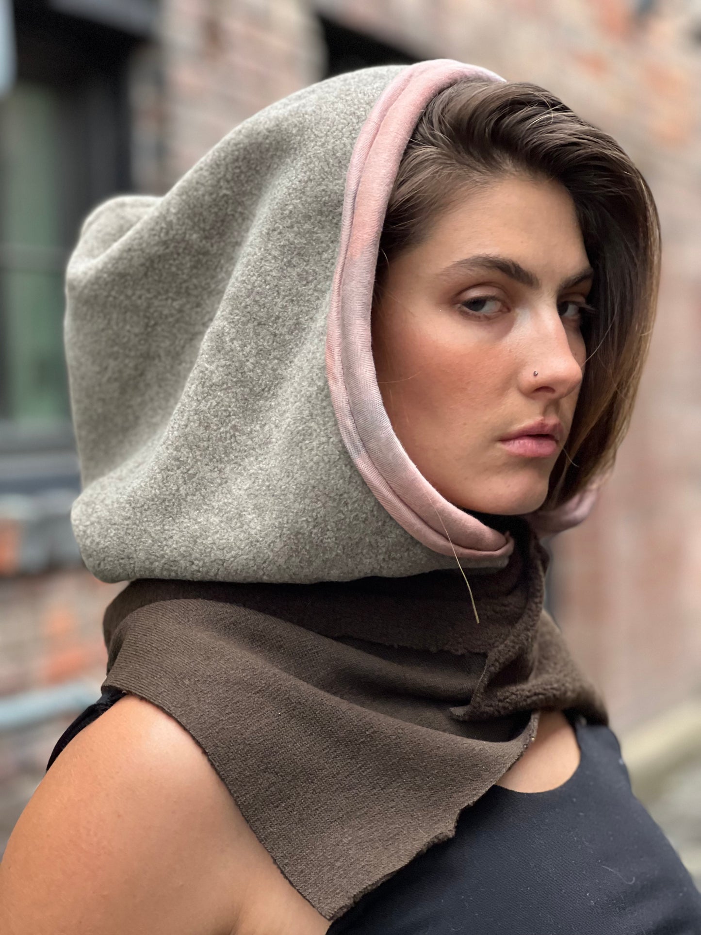 Beige Blush & Earth Oversized Hood