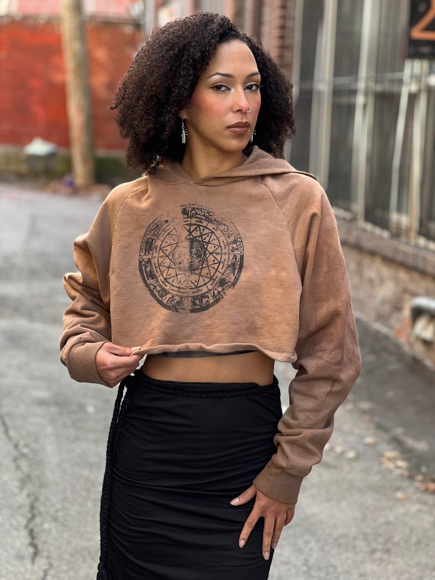 Kitty Ear Zodiac Crop Hoodie