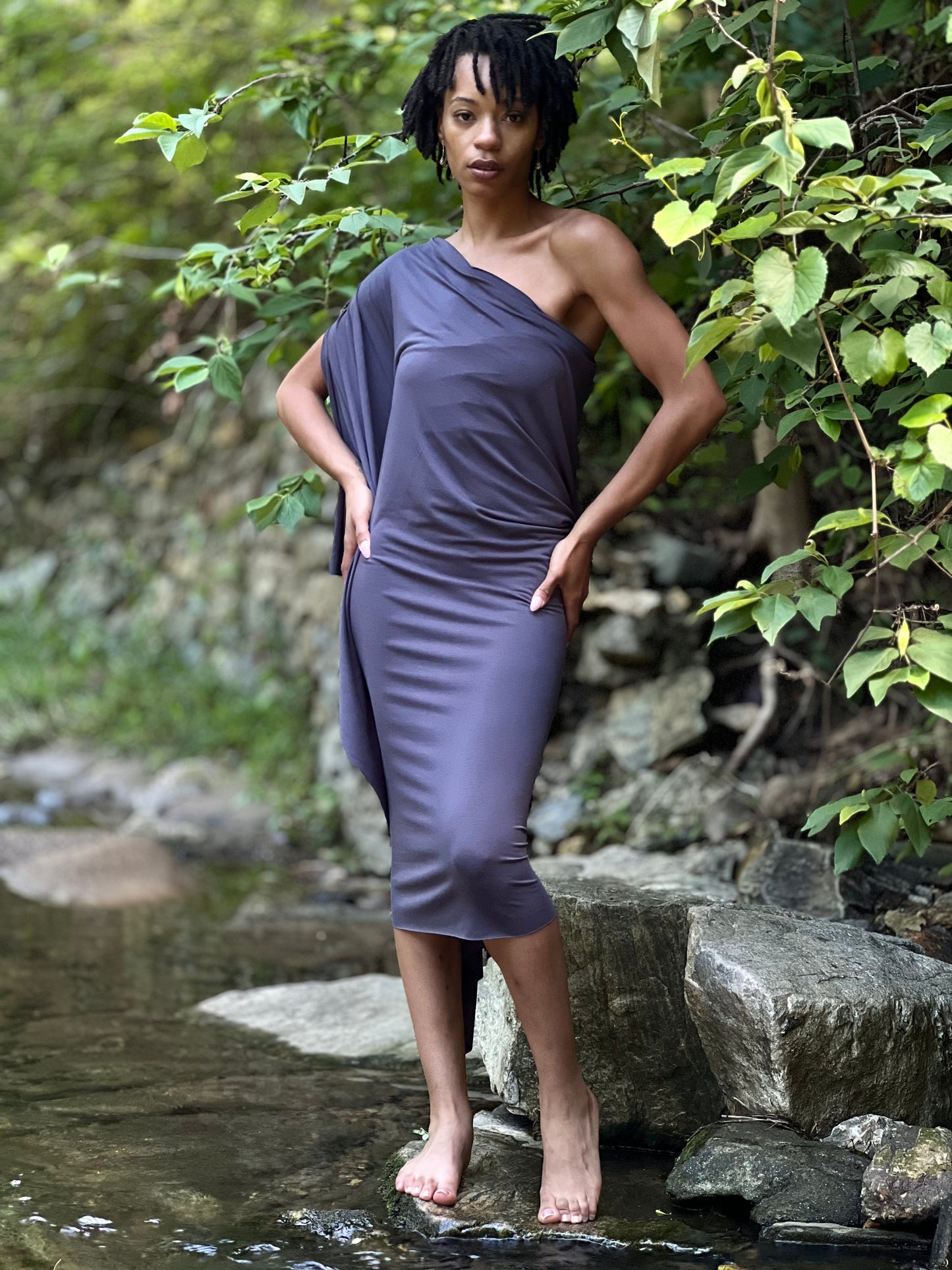 Charcoal Dyed Athena Dress