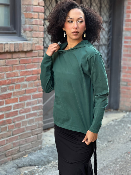 Liberty Organics Pine Green Hooded Long Sleeve