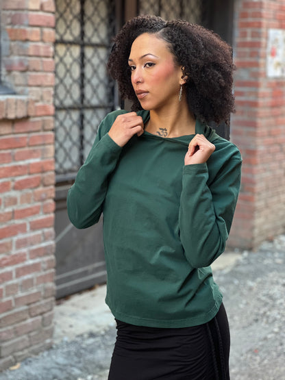 Liberty Organics Pine Green Hooded Long Sleeve