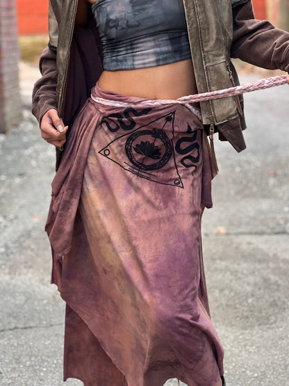 Mauve Layered Maxi Cotton Skirt