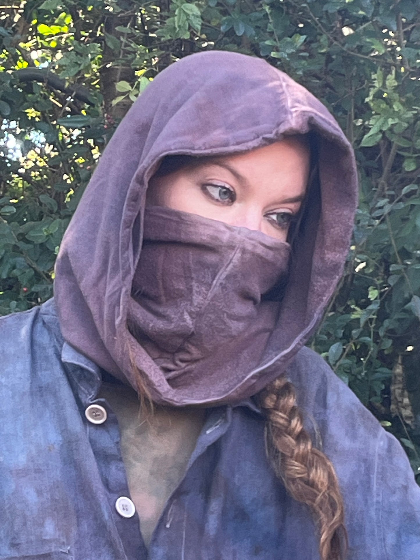 Dyed Lavender Bamboo Fleece Veil Hood