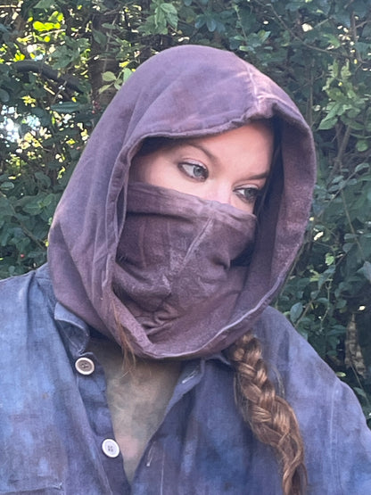 Dyed Lavender Bamboo Fleece Veil Hood