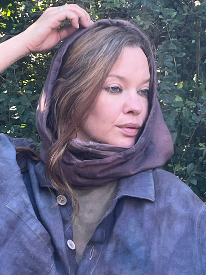 Dyed Lavender Bamboo Fleece Veil Hood