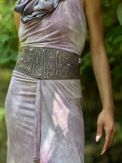 Mauve Noir Leather Cincher Belt