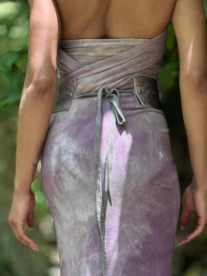 Mauve Noir Leather Cincher Belt
