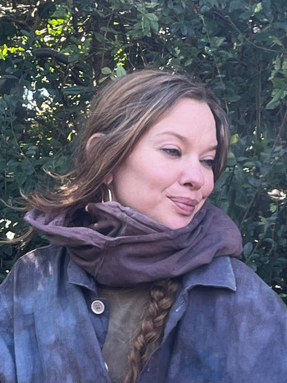 Dyed Lavender Bamboo Fleece Veil Hood