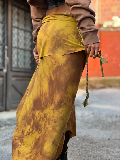 Antique Canary Braided Maxi Skirt