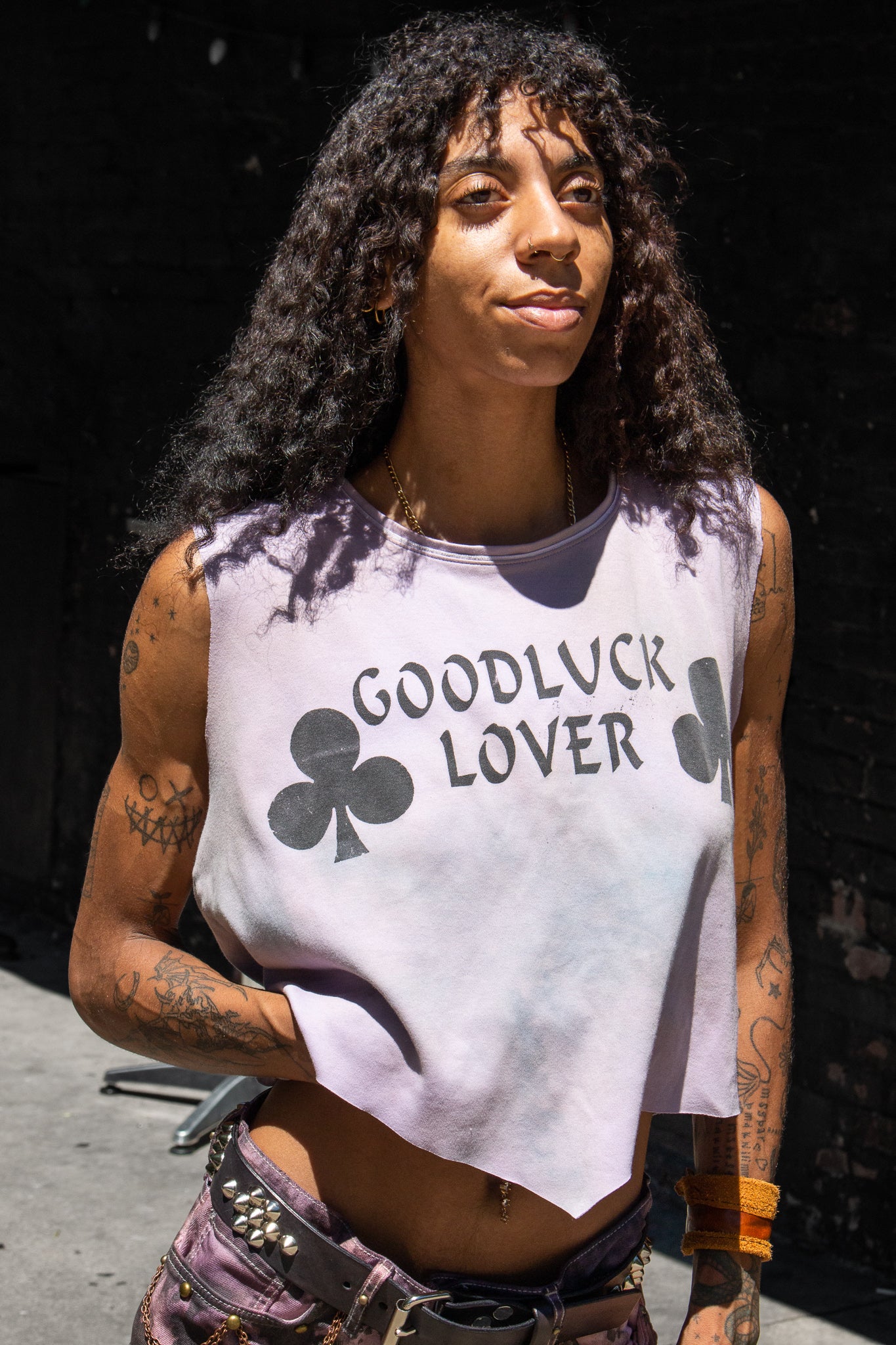 'Goodluck Lover' Woven Top