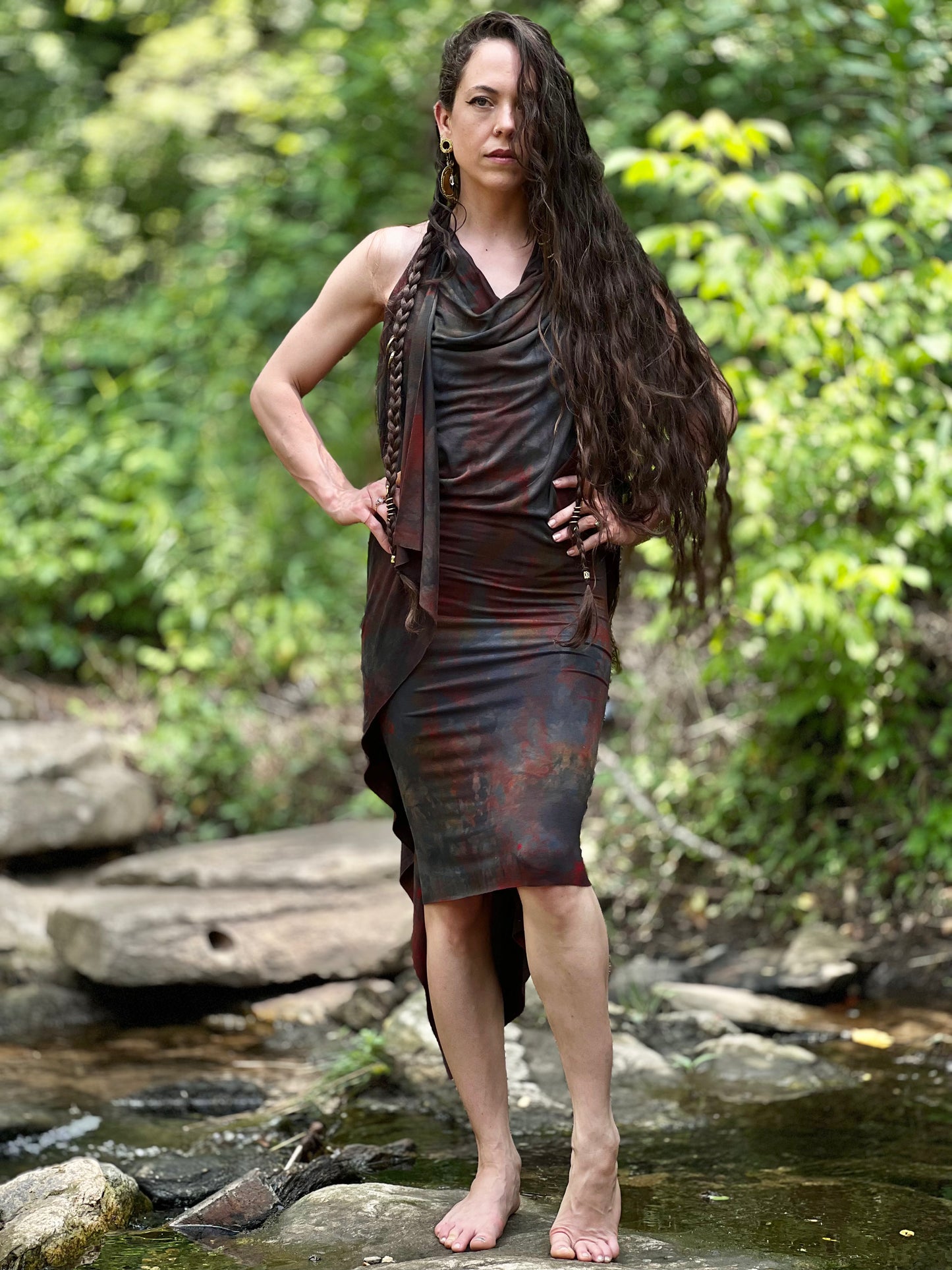 Ocean Rust Dyed Athena Dress (XS-SM)