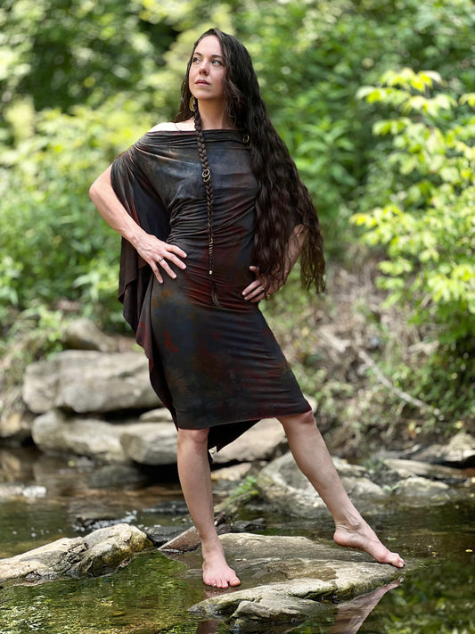 Ocean Rust Dyed Athena Dress (XS-SM)