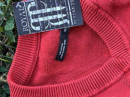 Bright Orange Pegasus Print Crop Sweater