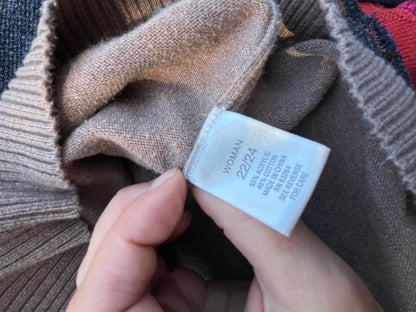 Light Brown Pegasus Print Turtle Neck Sweater