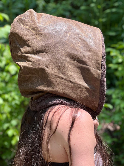 Mushroom Leather Insulated Hood